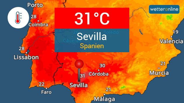TemperaturRadar: Hitze im Süden Spaniens und Portugals