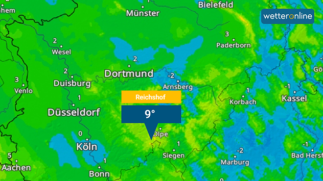 Temperaturinversion im TemperaturRadar zu sehen