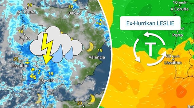 WetterRadar und WindRadar für die Iberische Halbinsel
