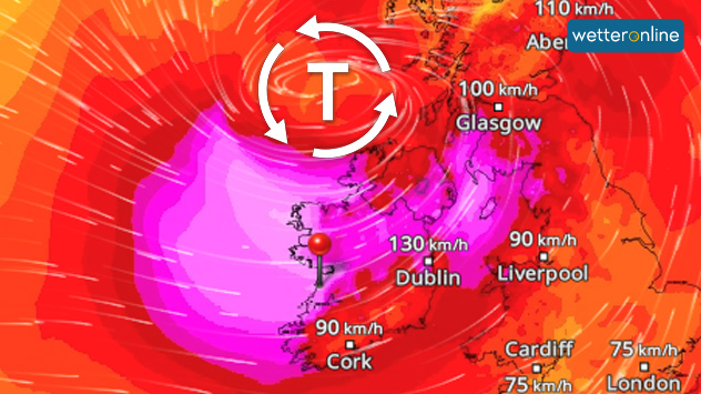 WindRadar zeigt den Orkan am Freitagmorgen