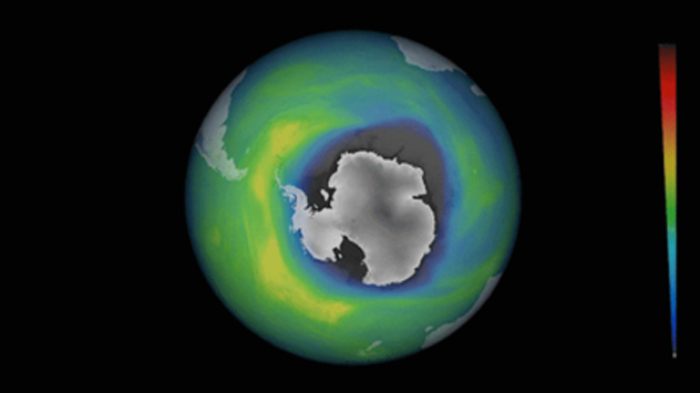 Das Ozonloch über der Antarktis im Dezember 2020