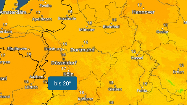 TemperaturRadar: Bis zu 20 Grad