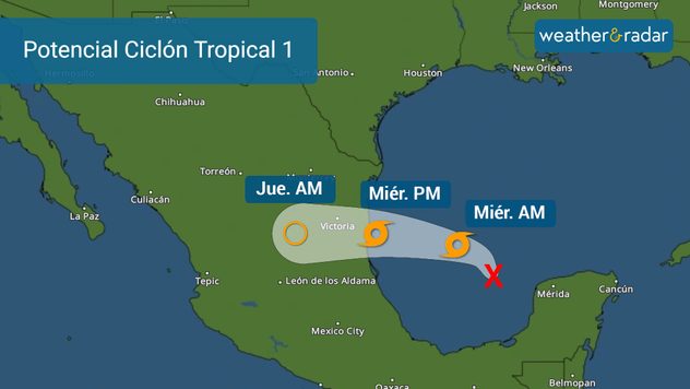 Forecast for PTC1 issued on Tuesday morning. 