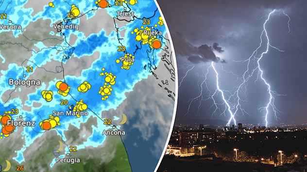 Unwetter ziehen auch in der Nacht über Teile Italiens hinweg.