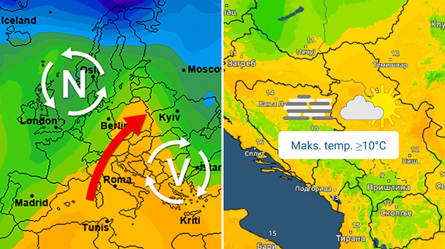 Toplije i sunčanije u utorak i sredu