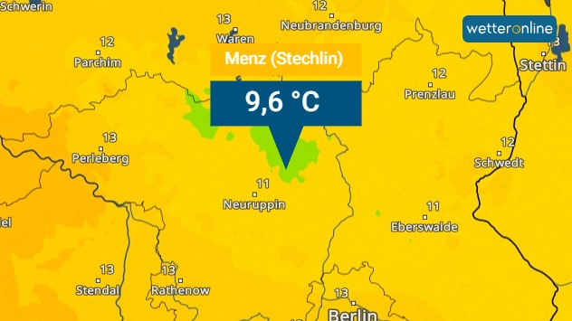 Temperaturen am Dienstagmorgen