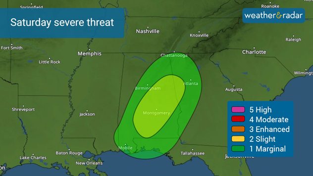 A slight risk has been issued ahead of Saturday's severe weather threat.