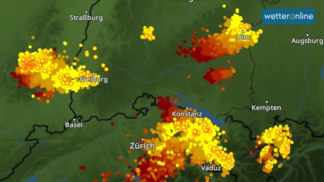 Blitzentladungen live im BlitzRadar