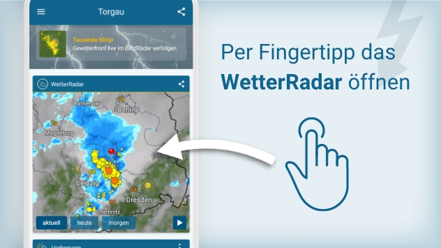 Per Fingertipp das BlitzRadar öffnen
