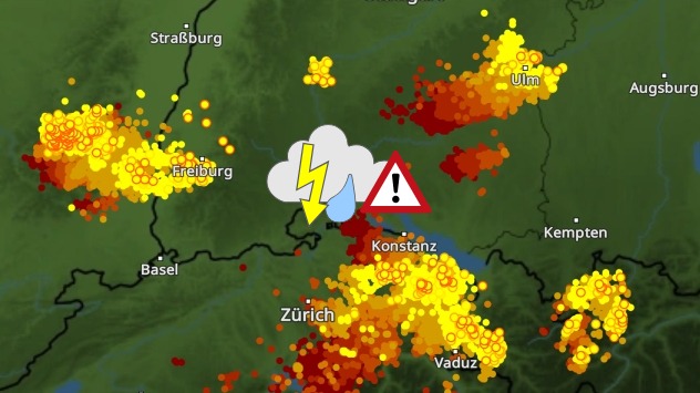 Blitzentladungen live im BlitzRadar