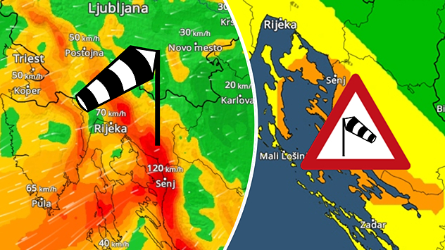 Olujna bura na Jadranu u Hrvatskoj