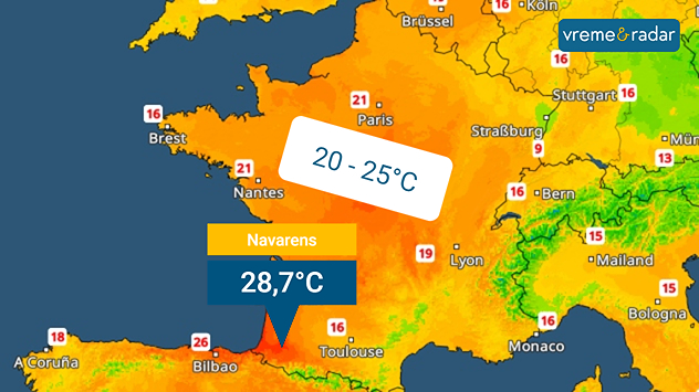 Topli uslovi u Francuskoj