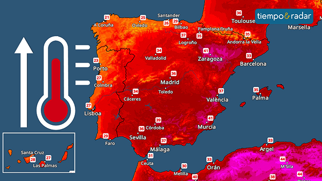 En la mitad oriental el calor será el protagonista con máximas de más de 37 grados. Los días más calurosos serán el miércoles y el jueves. Consulta el radar de temperatura para mayor detalle.&nbsp;