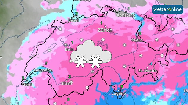 Auf den Bergen gibt es bis Sonntag früh viel Neuschnee. In der Nacht sinkt die Schneefallgrenze sogar bis in Talnähe ab.