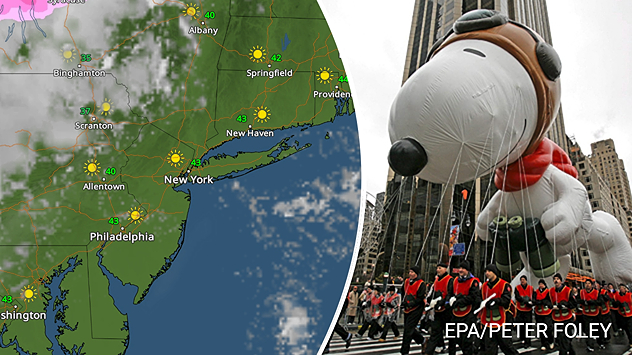 Snoopy balloon at the NYC Macy's Thanksgiving Day Parade.