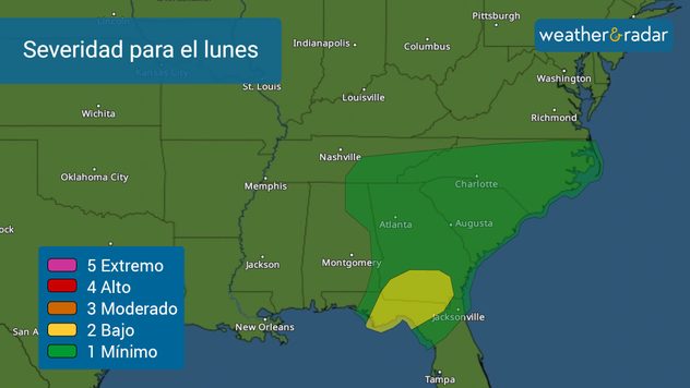 Condiciones severas para el norte de Florida y Sur de Georgia el lunes por la tarde. 