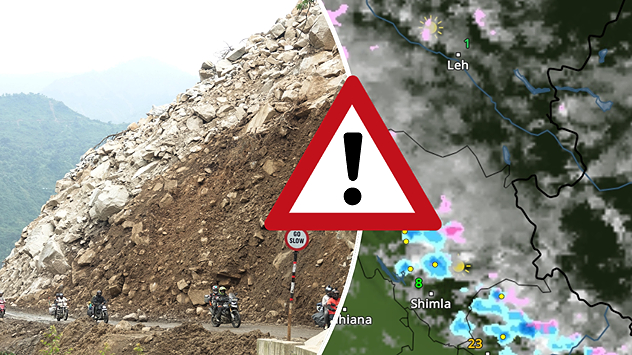 A massive landslide hit Ropdu village in Mandi district, Himachal Pradesh, after three days of intermittent rain.