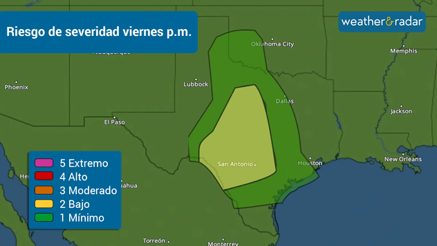 Riesgo de tormentas severas entre el viernes por la noche y sábado por la mañana. 
