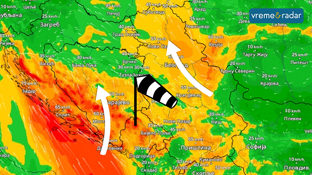 Pojačan južni vetar
