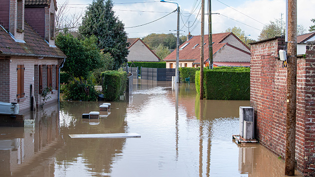 Überflutete Straße 