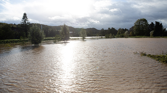 Überflutete Fläche