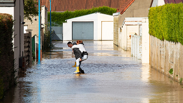 Überflutete Straße 