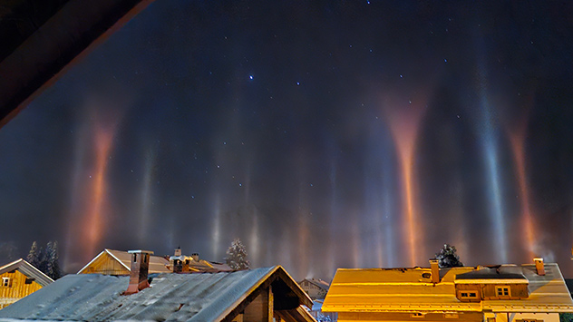 Lichtsäulen Oberstdorf