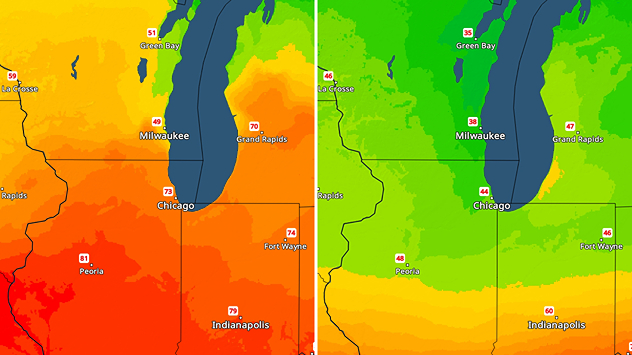 Chicago temperature drop