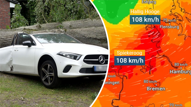 Sturm POLY hat Schäden in Norddeutschland gebracht. 