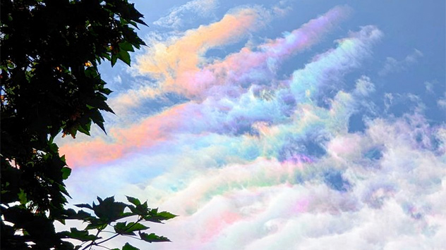 Diese irisierende Wolke konnte am Mittwoch über Mannheim gesichtet werden. 