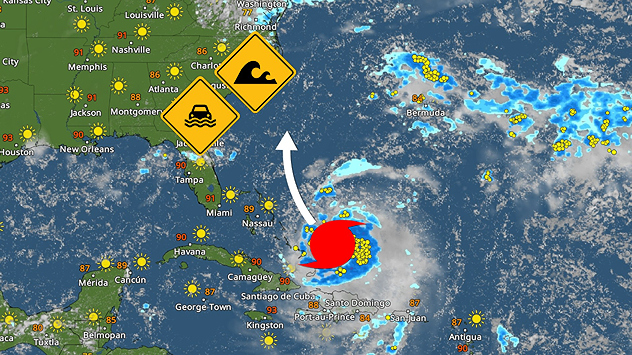 Hurricane Erin will move near the East Coast throughout the week.