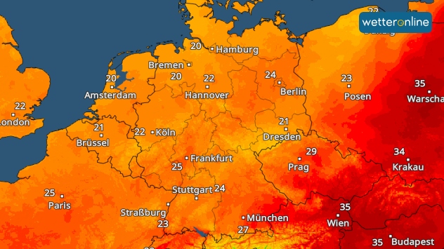 TemperaturRadar zeigt meist unter 25 Grad an