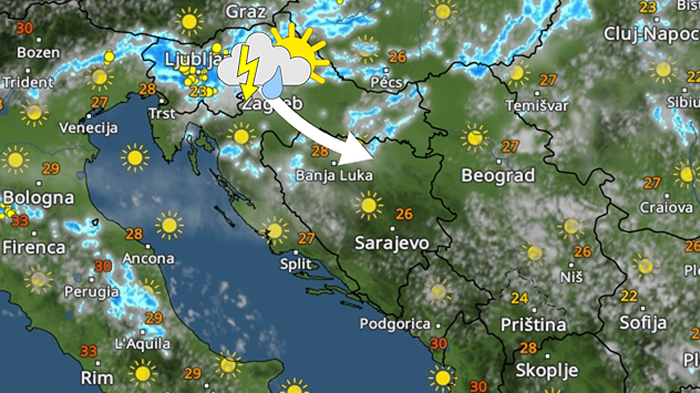 Novi pljuskovi stižu. Toplije za vikend