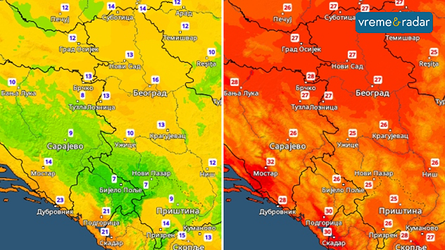 Jutarnja i dnevna temperatura
