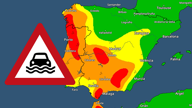 La borrasca Leonardo está dejando precipitaciones muy abundantes, viento y un alto riesgo de desbordamiento de ríos en el sur y suroeste del país.