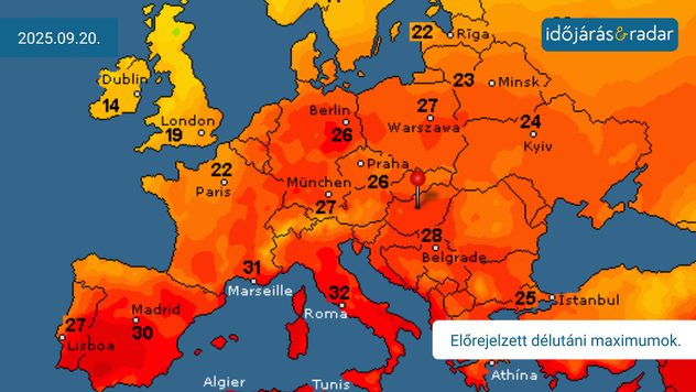 európai hőmérsékleti térkép 