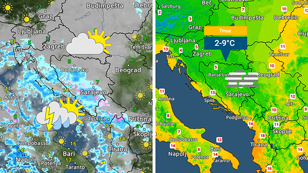 Oblaci, negdje i češća kiša