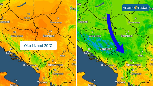 Toplo, pa zahlađenje
