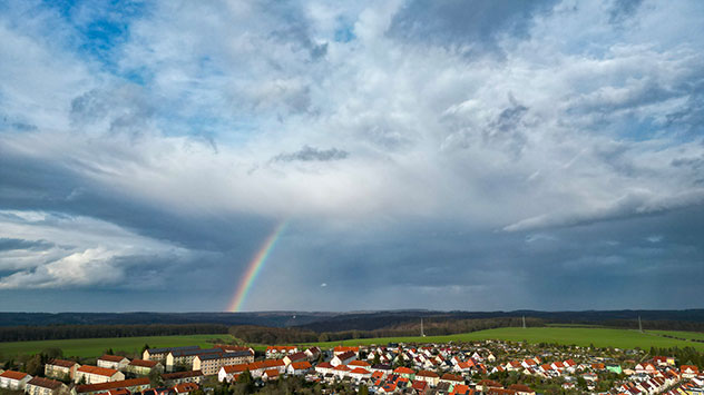 Aprilwetter Regenbögen Schauer 