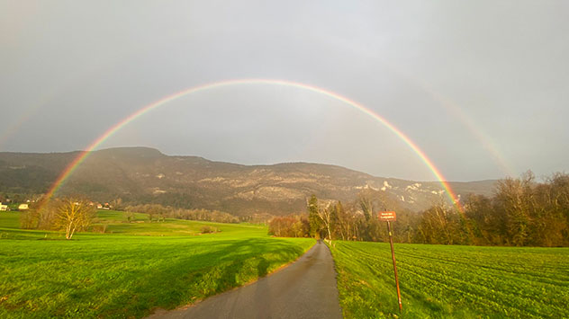 Aprilwetter Regenbögen Schauer 