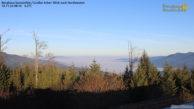 © foto-webcam.eu Webcam Großer Arber über Nebelmeer