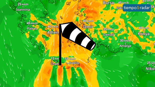 Un fuerte viento del norte, el Meltimi, aviva los incendios una y otra vez.