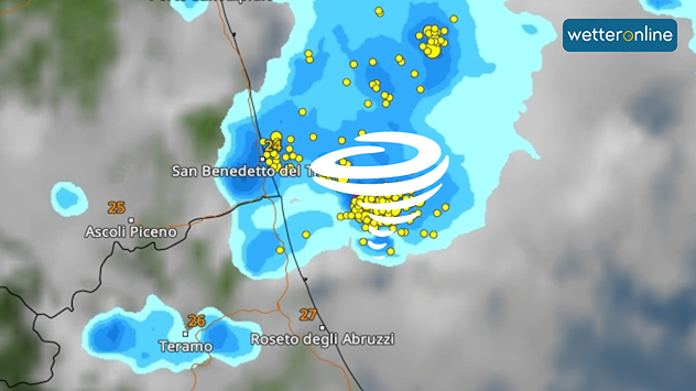 Időjárás-radar vihar- és tornádójelzéssel