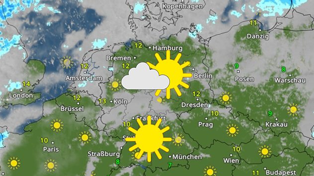 Das WetterRadar für Dienstag.