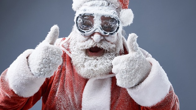 Père Noël qui a froid. Image d'illustration.