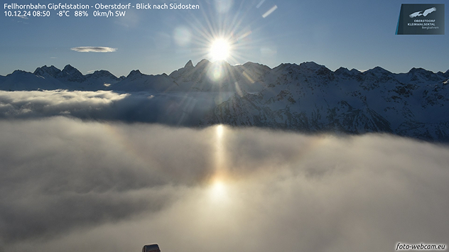 © foto-webcam.eu Alpen mit Nebel in Tälern