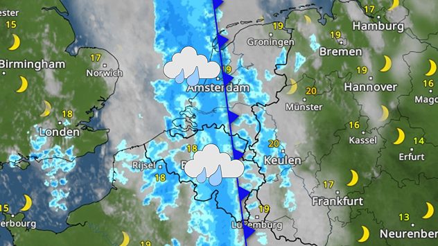 Koufront met regen - Weersverandering op komst