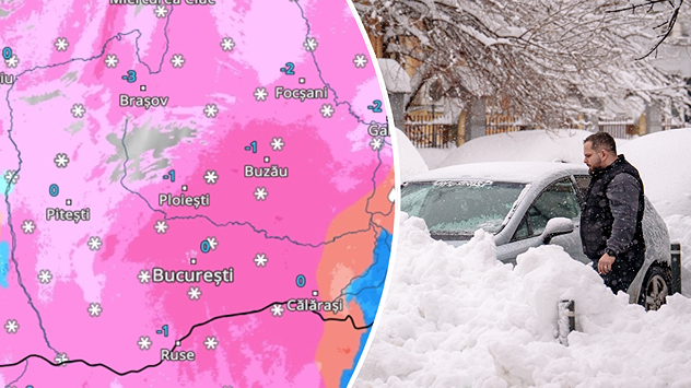 Peste 40cm de zăpadă s-au acumulat în București pe 18 februarie