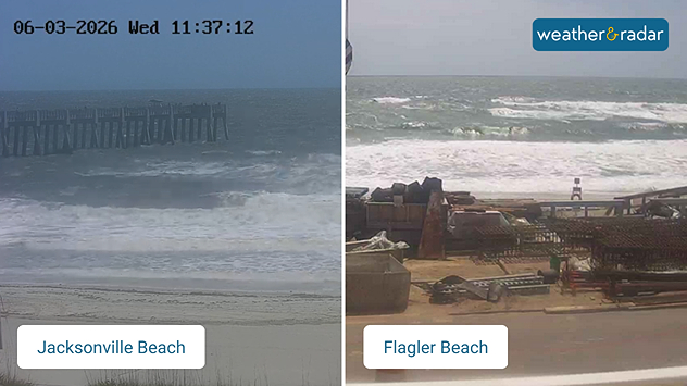 Big waves impact the East Florida coastline.
