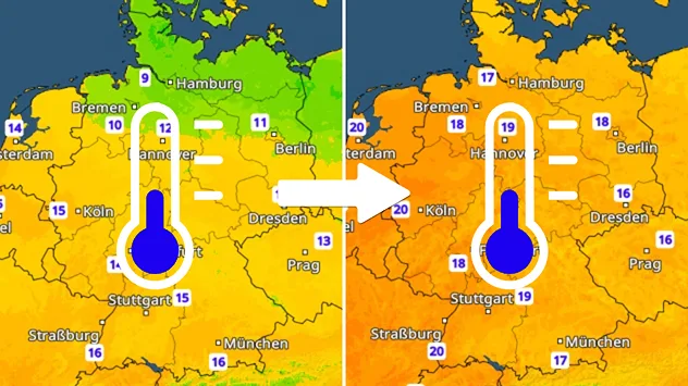 Links: Die Tiefsttemperaturen am Mittwoch, rechts: die Tiefstwerte am Freitag.